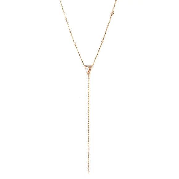 Messika 0.83Cttw Cravate Thea Diamond Necklace 18K Rose Gold - Picture 3 of 5